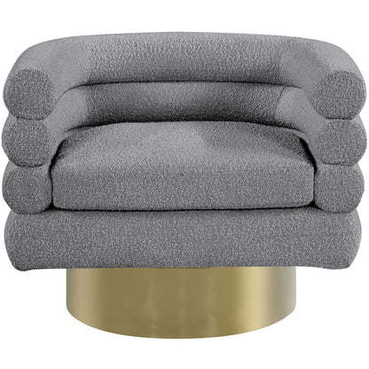 Tessa Grey Boucle Fabric Accent Chair