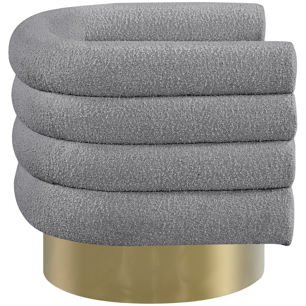 Tessa Grey Boucle Fabric Accent Chair