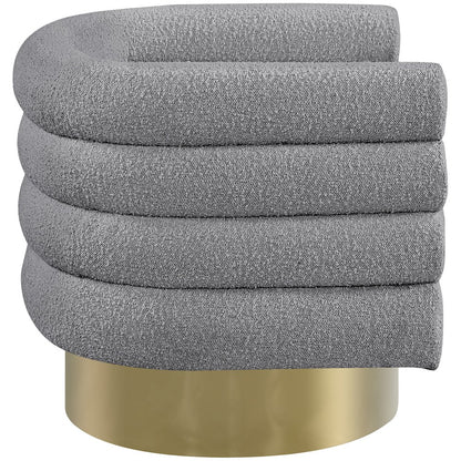 Tessa Grey Boucle Fabric Accent Chair