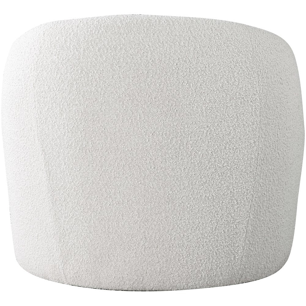 Acadia Cognac Vegan Leather / Cream Boucle Fabric Accent Chair