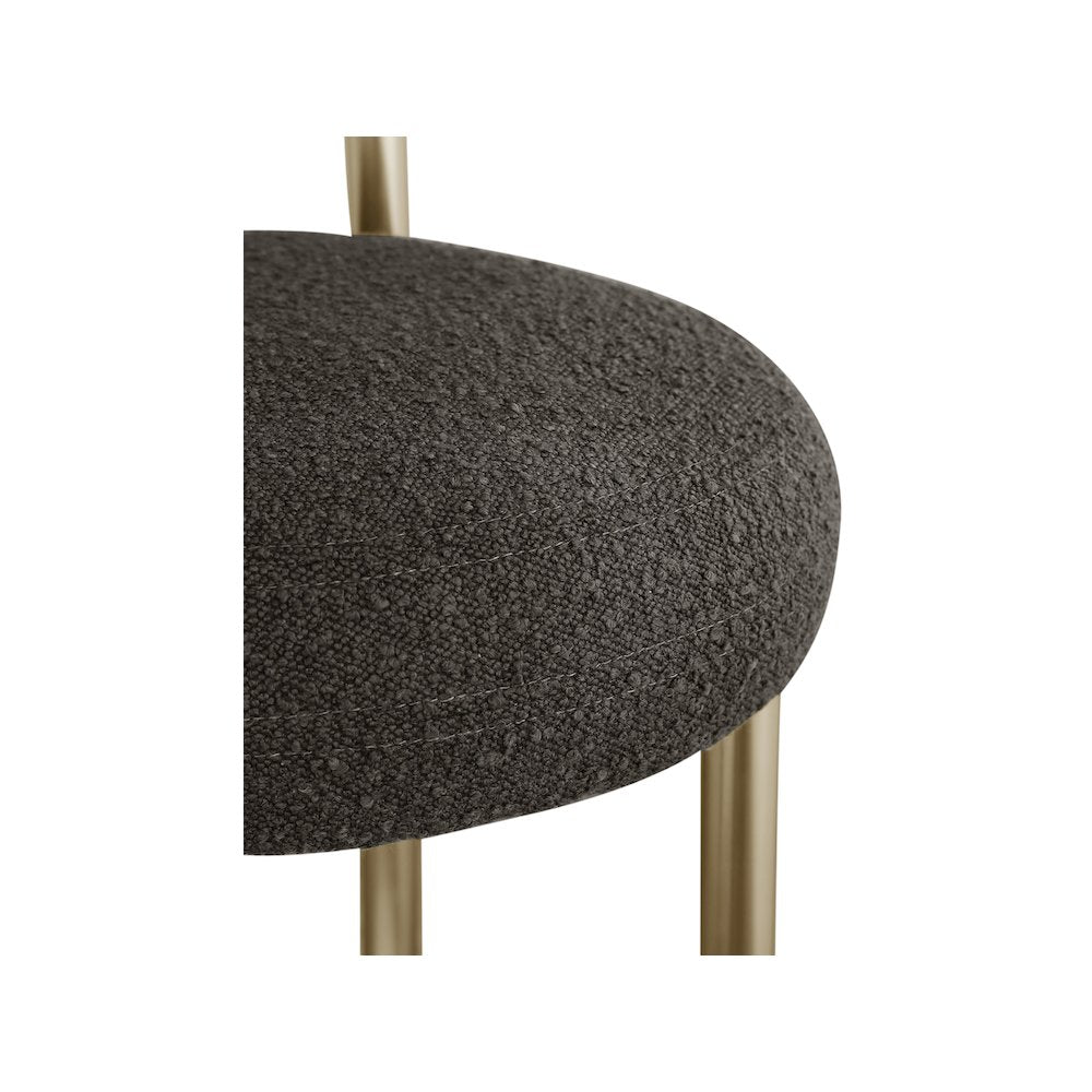 Bordeaux Brown Boucle Fabric Stool, Set of 2