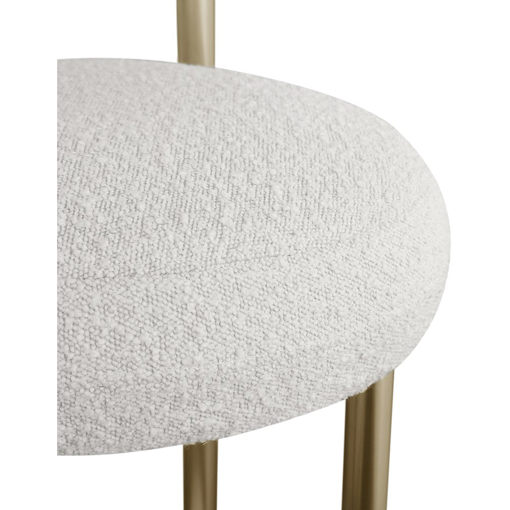 Bordeaux Cream Boucle Fabric Stool, Set of 2