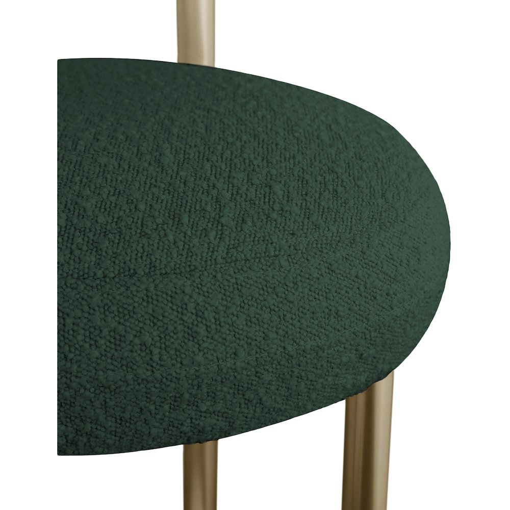 Bordeaux Green Boucle Fabric Stool, Set of 2
