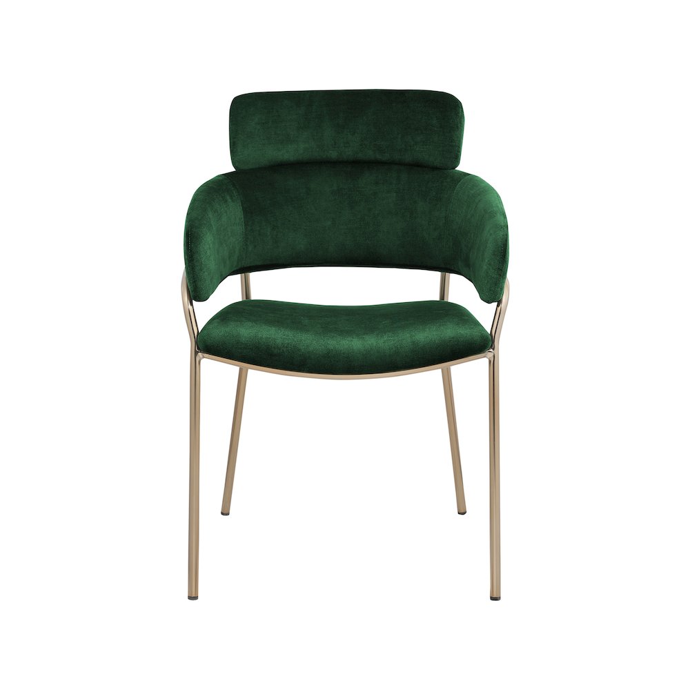 Yara Green Velvet Dining Chair, Set of 2