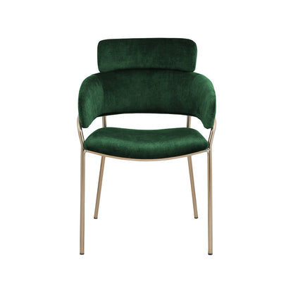 Yara Green Velvet Dining Chair, Set of 2
