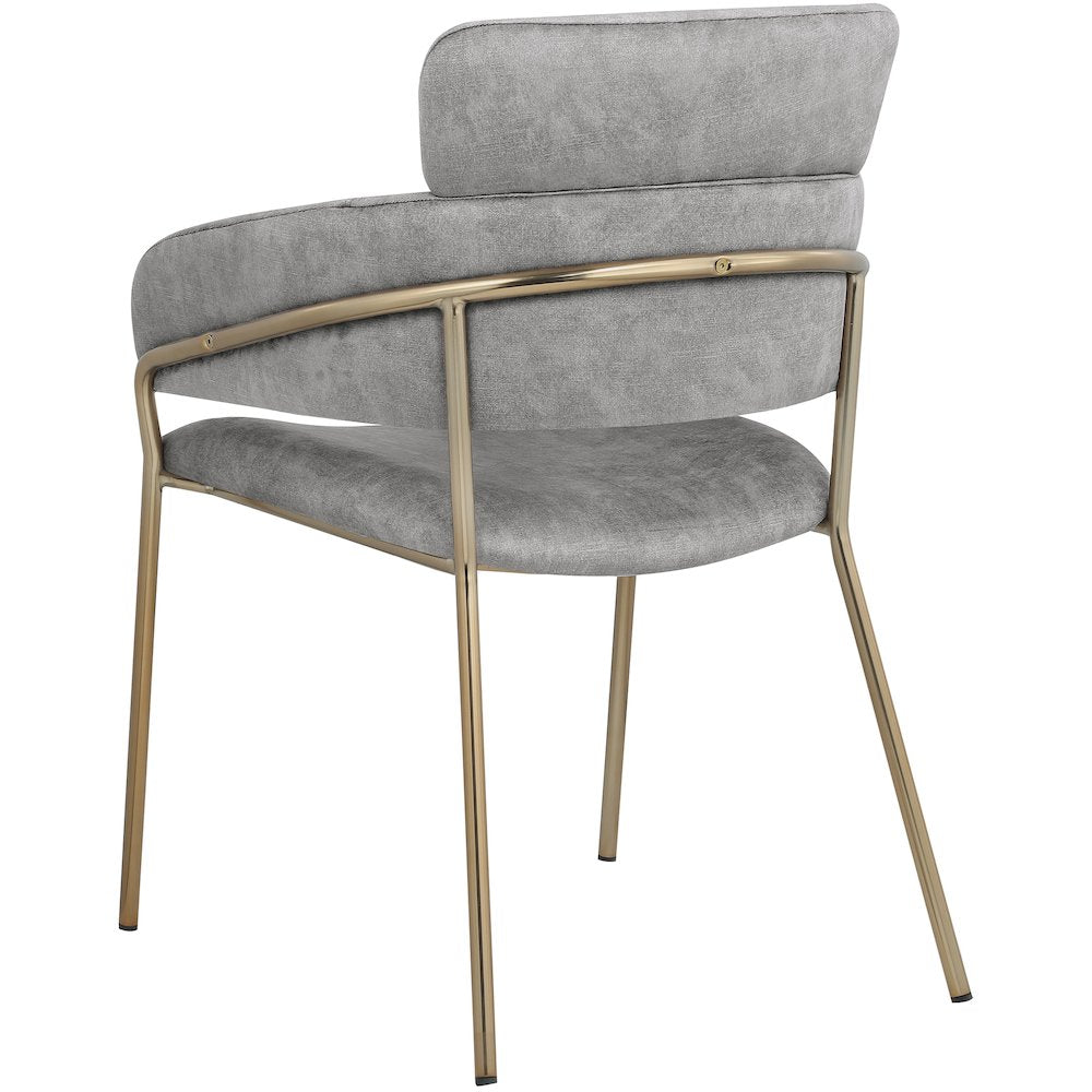 Yara Grey Velvet Dining Chair, Set of 2