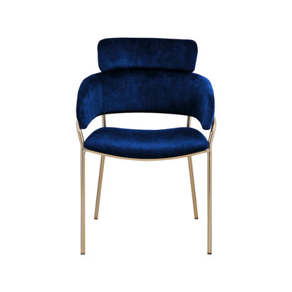 Yara Navy Velvet Dining Chair, Set of 2