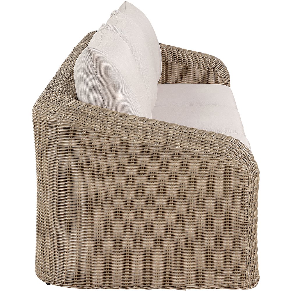 Seacrest 120.25" Beige Olefin And Wicker 3pc. Outdoor Patio Modular Sofa