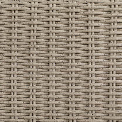 Seacrest Cream Olefin And Wicker Outdoor Patio Swivel Chair