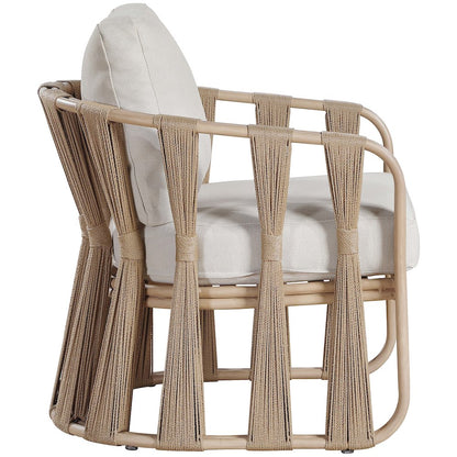 San Pietro Beige Resilient Waterproof Fabric Upholstered Outdoor Patio Chair