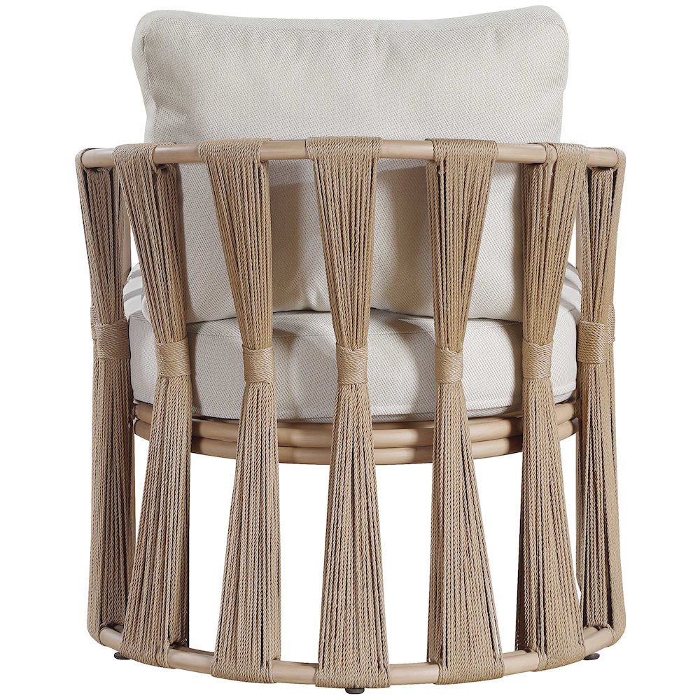 San Pietro Beige Resilient Waterproof Fabric Upholstered Outdoor Patio Chair