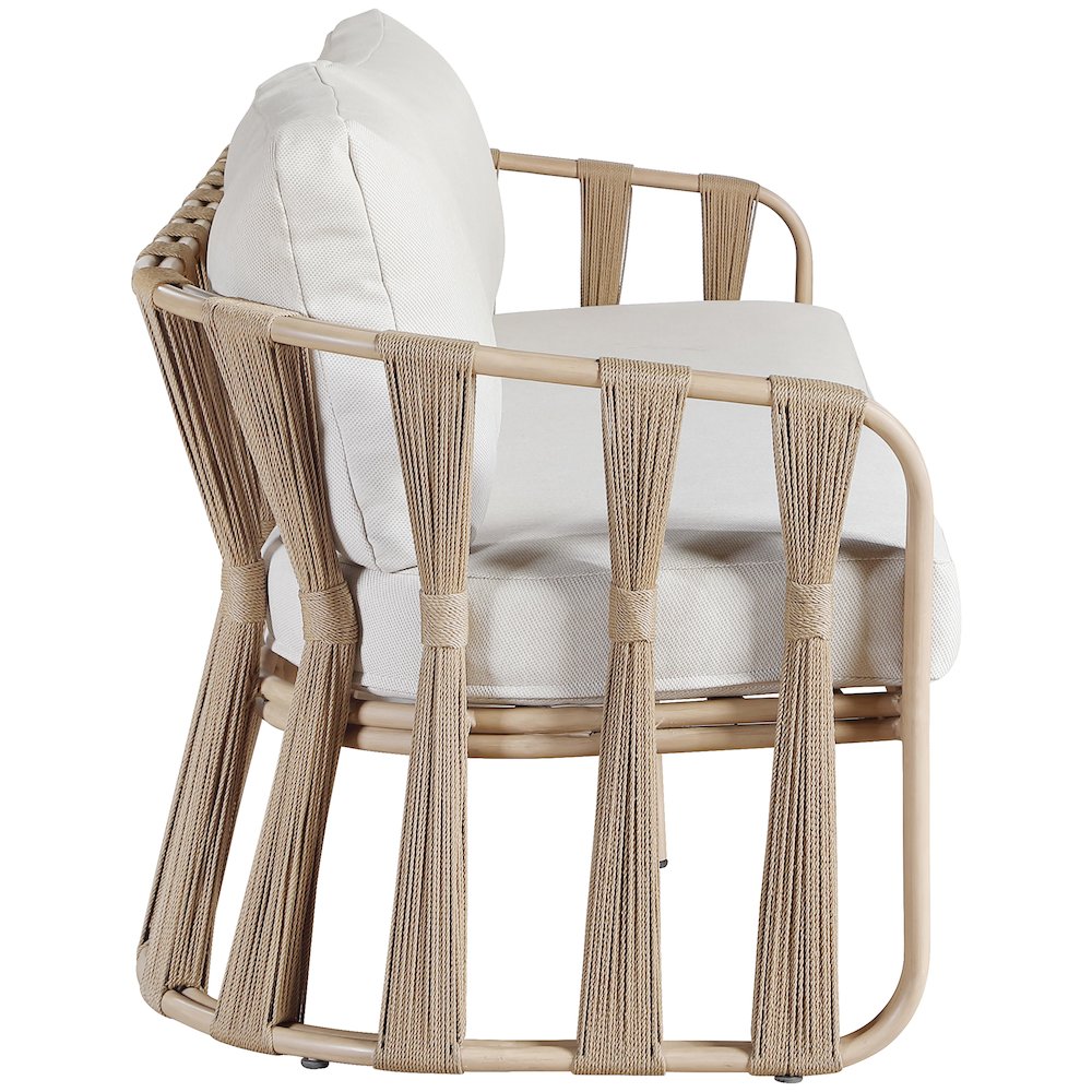 San Pietro 60.5" Beige Waterproof Fabric Outdoor Loveseat