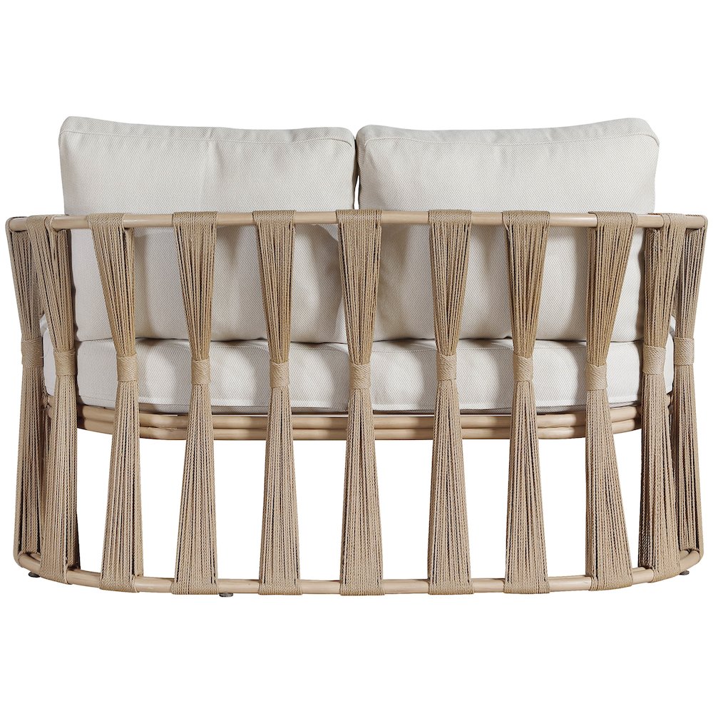San Pietro 60.5" Beige Waterproof Fabric Outdoor Loveseat