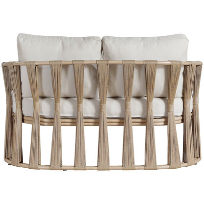 San Pietro 60.5" Beige Waterproof Fabric Outdoor Loveseat