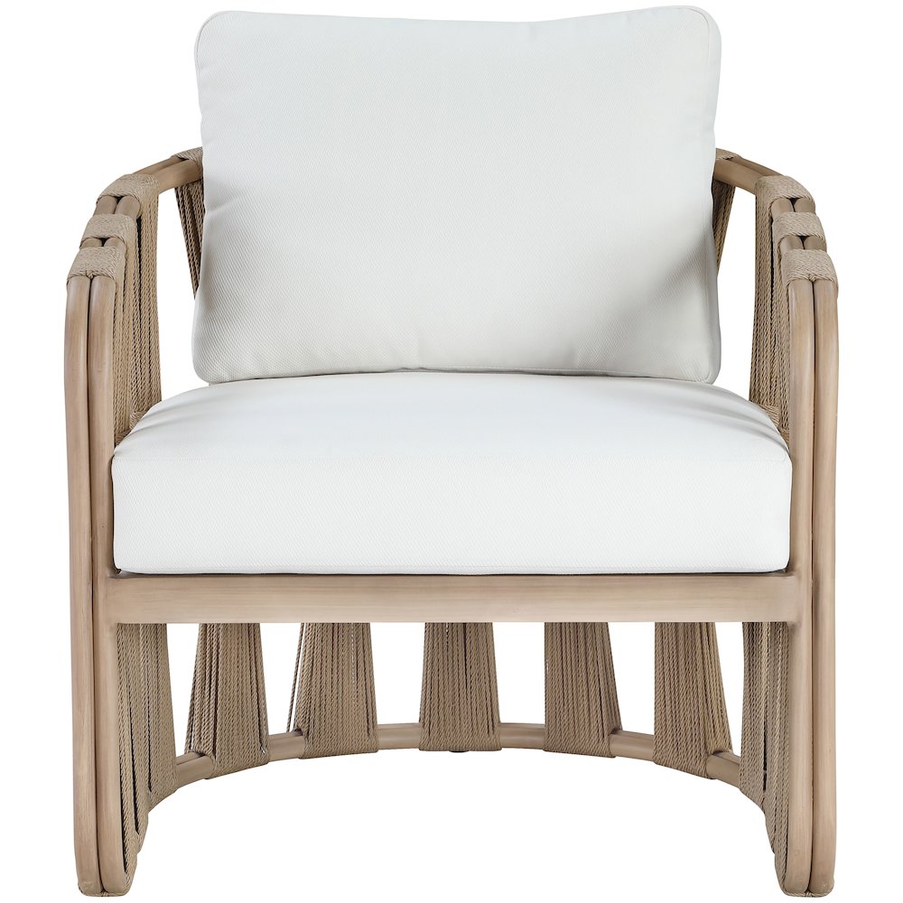 San Pietro Cream Resilient Waterproof Fabric Upholstered Outdoor Patio Chair
