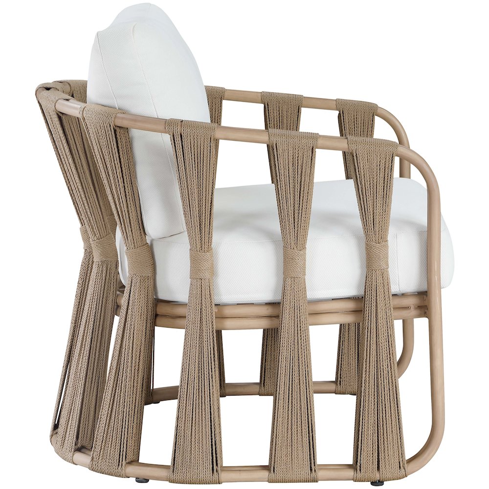 San Pietro Cream Resilient Waterproof Fabric Upholstered Outdoor Patio Chair