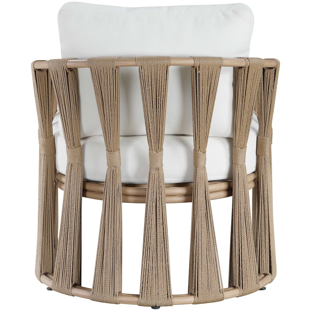 San Pietro Cream Resilient Waterproof Fabric Upholstered Outdoor Patio Chair