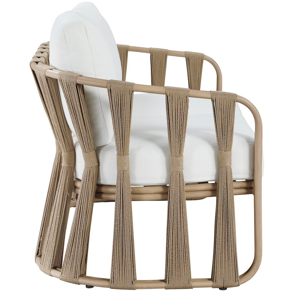 San Pietro 60.5" Cream Waterproof Fabric Outdoor Loveseat