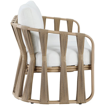 San Pietro 60.5" Cream Waterproof Fabric Outdoor Loveseat