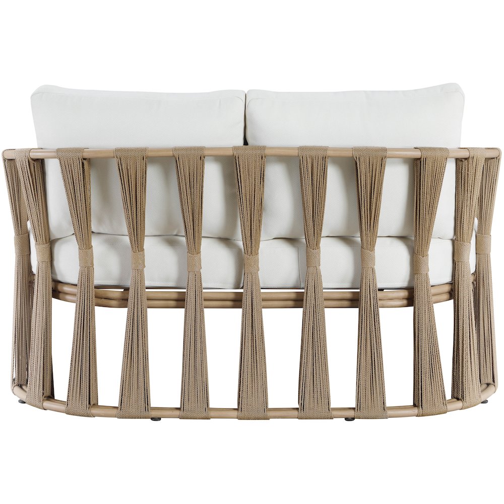 San Pietro 60.5" Cream Waterproof Fabric Outdoor Loveseat