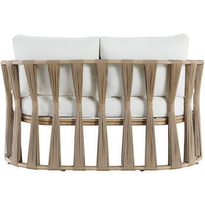 San Pietro 60.5" Cream Waterproof Fabric Outdoor Loveseat