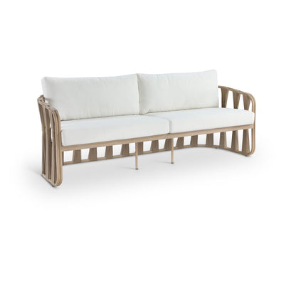 San Pietro 90.5" Cream Waterproof Fabric Outdoor Sofa