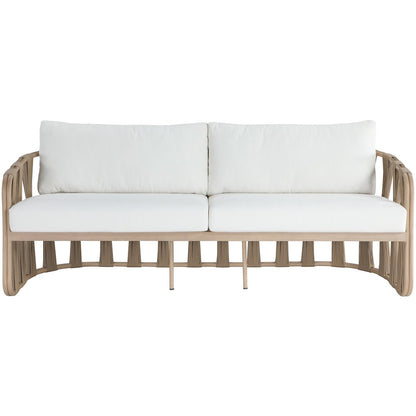 San Pietro 90.5" Cream Waterproof Fabric Outdoor Sofa