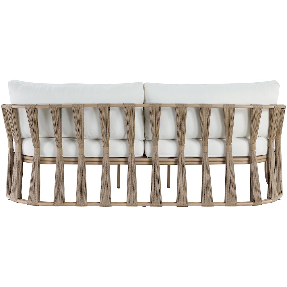 San Pietro 90.5" Cream Waterproof Fabric Outdoor Sofa