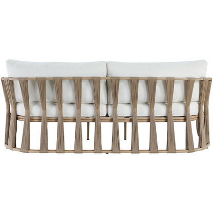 San Pietro 90.5" Cream Waterproof Fabric Outdoor Sofa