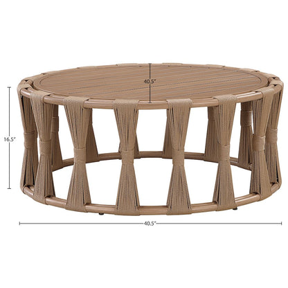 San Pietro Natural Aluminum Outdoor Patio Coffee Table