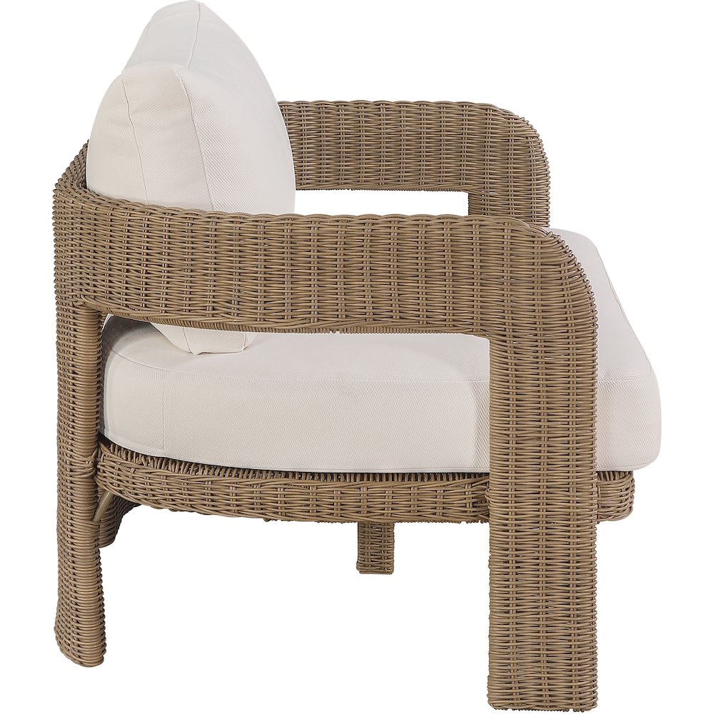 Sandbay 61.5" Beige Olefin Water Resistant Fabric Wicker Outdoor Patio Loveseat