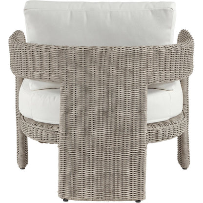 Sandbay Cream Olefin Water Resistant Fabric Wicker Outdoor Patio Accent Chair