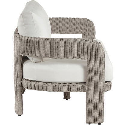 Sandbay 61.5" Cream Olefin Water Resistant Fabric Wicker Outdoor Patio Loveseat