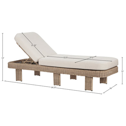 Sandbay Beige Olefin Water Resistant Fabric Wicker Outdoor Patio Lounge Chair