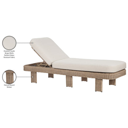 Sandbay Beige Olefin Water Resistant Fabric Wicker Outdoor Patio Lounge Chair