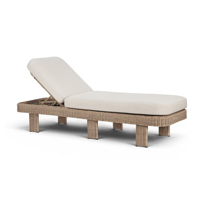 Sandbay Beige Olefin Water Resistant Fabric Wicker Outdoor Patio Lounge Chair