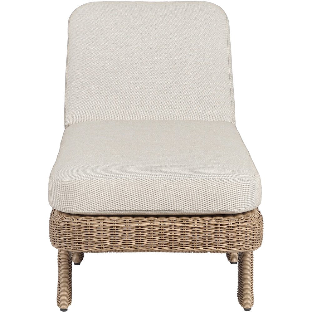 Sandbay Beige Olefin Water Resistant Fabric Wicker Outdoor Patio Lounge Chair