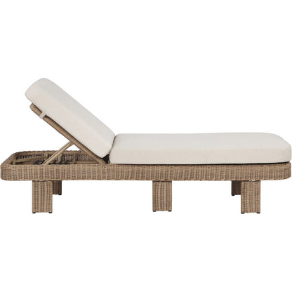 Sandbay Beige Olefin Water Resistant Fabric Wicker Outdoor Patio Lounge Chair