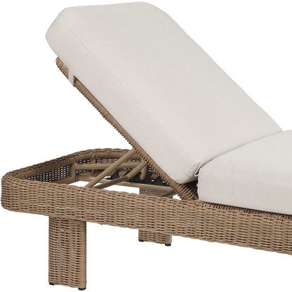 Sandbay Beige Olefin Water Resistant Fabric Wicker Outdoor Patio Lounge Chair