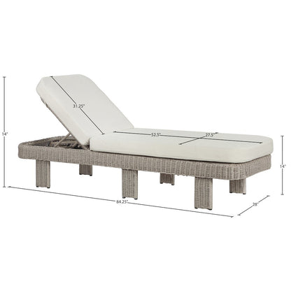Sandbay Cream Olefin Water Resistant Fabric Wicker Outdoor Patio Lounge Chair