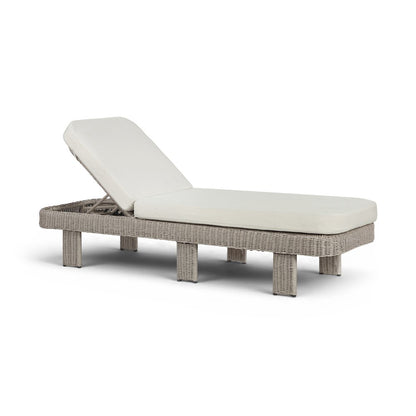Sandbay Cream Olefin Water Resistant Fabric Wicker Outdoor Patio Lounge Chair