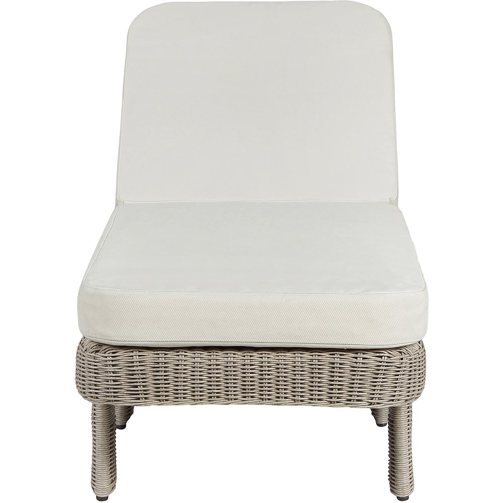 Sandbay Cream Olefin Water Resistant Fabric Wicker Outdoor Patio Lounge Chair
