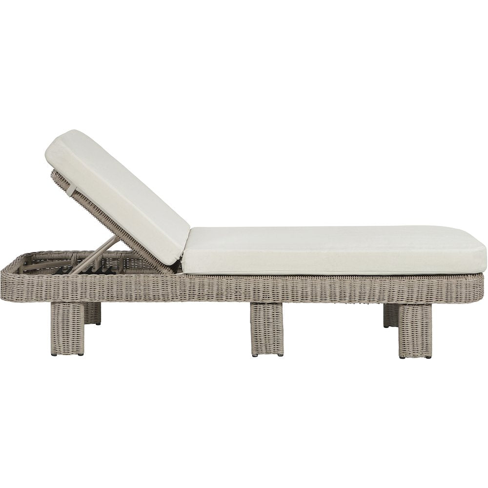 Sandbay Cream Olefin Water Resistant Fabric Wicker Outdoor Patio Lounge Chair
