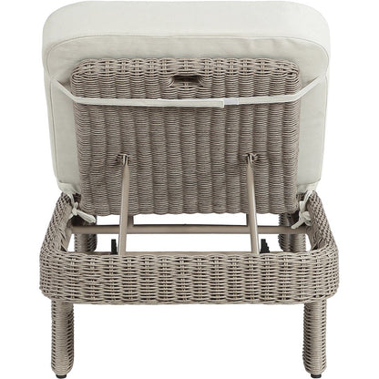 Sandbay Cream Olefin Water Resistant Fabric Wicker Outdoor Patio Lounge Chair