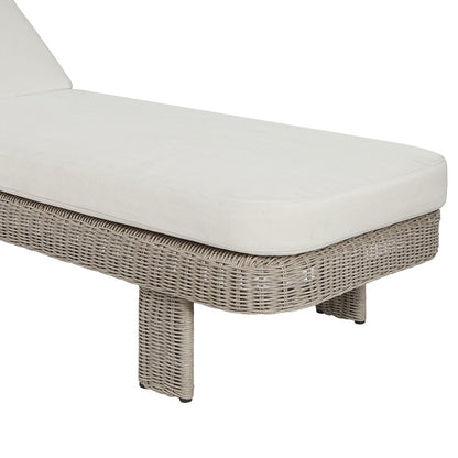 Sandbay Cream Olefin Water Resistant Fabric Wicker Outdoor Patio Lounge Chair