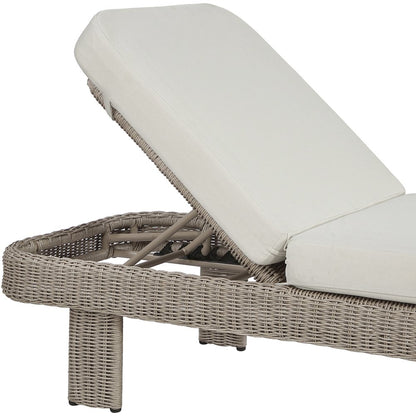 Sandbay Cream Olefin Water Resistant Fabric Wicker Outdoor Patio Lounge Chair