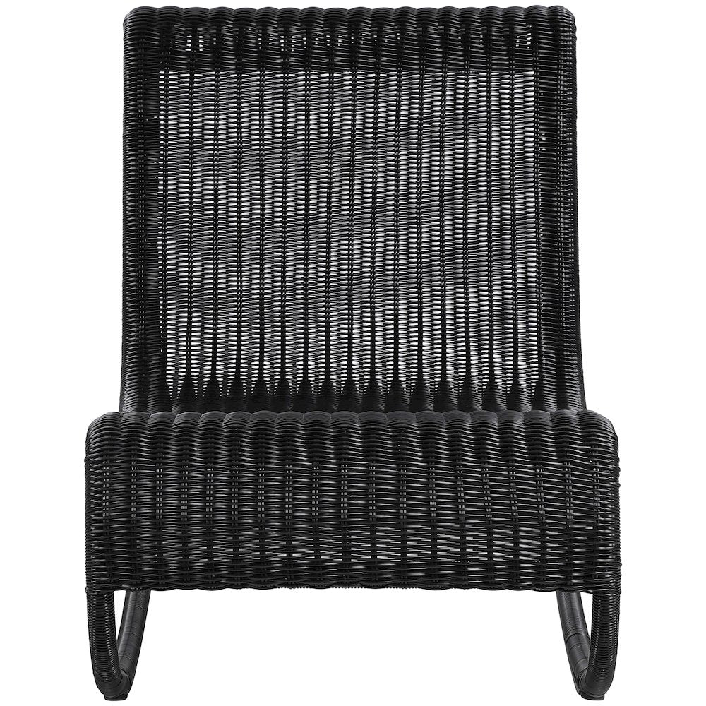 Antigua Black Wicker Outdoor Patio Rocking Chair