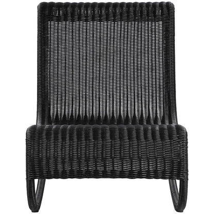 Antigua Black Wicker Outdoor Patio Rocking Chair