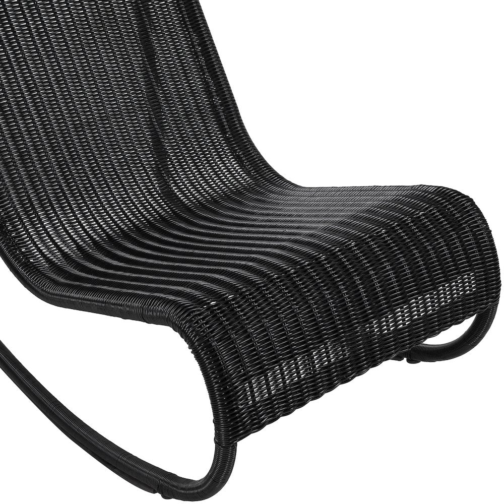 Antigua Black Wicker Outdoor Patio Rocking Chair