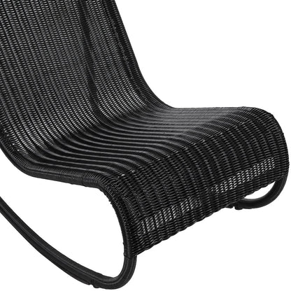 Antigua Black Wicker Outdoor Patio Rocking Chair
